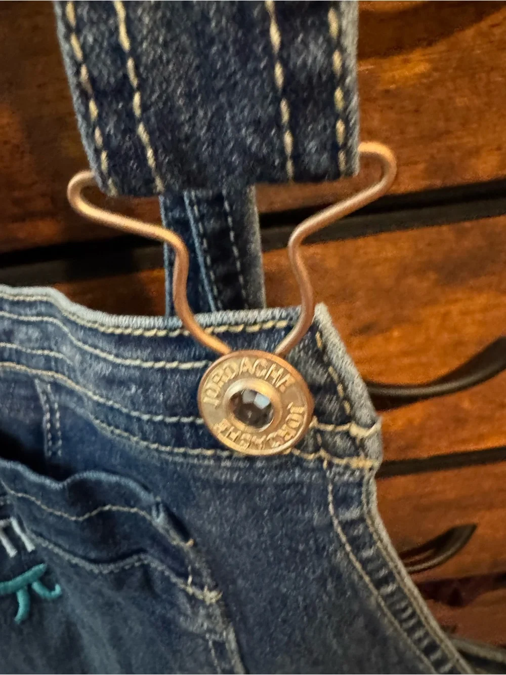 Jordache Dark Blue Denim Overalls with Contrast Stitching
